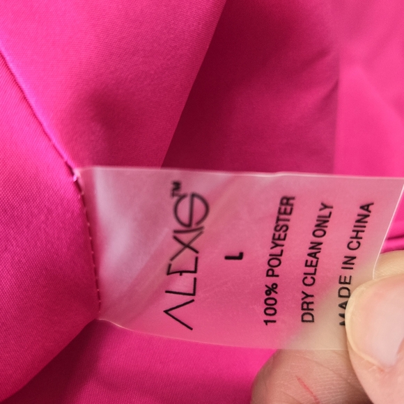 ALEXIS NWT Bertrand Cut Out Puff Sleeve Magenta Pink Mini Dress - Picture 8 of 8